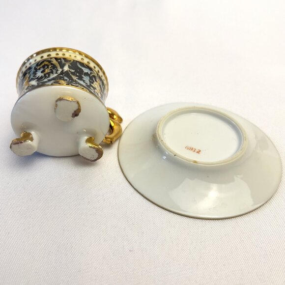 Japanese Vintage Set of 4 Hand Painted Demitasse Porcelain Teacups Saucers #6912 - Picture 12 of 15